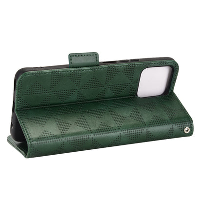 For Honor X8 5G Triangle Pattern Imprinted Flip Stand Wallet Leather Phone Case Shockproof Cover with Strap