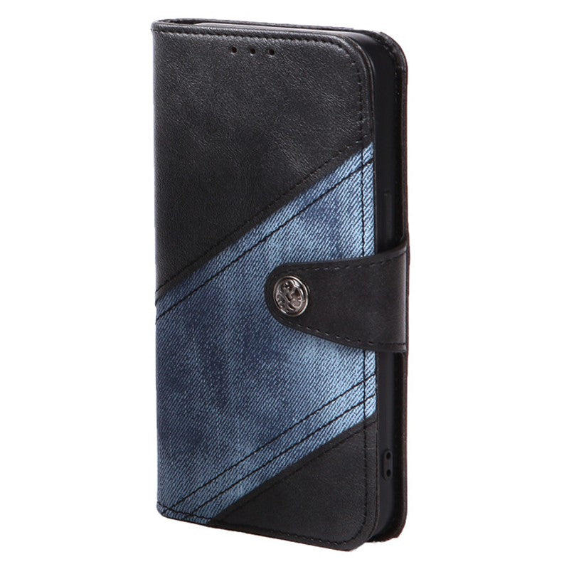 Crazy Horse Texture Wallet Case for iPhone 13 Pro 6.1 inch, Splicing PU Leather Viewing Stand Folio Flip Phone Cover