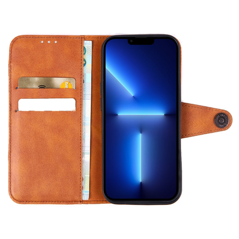 Crazy Horse Texture Wallet Case for iPhone 13 Pro 6.1 inch, Splicing PU Leather Viewing Stand Folio Flip Phone Cover