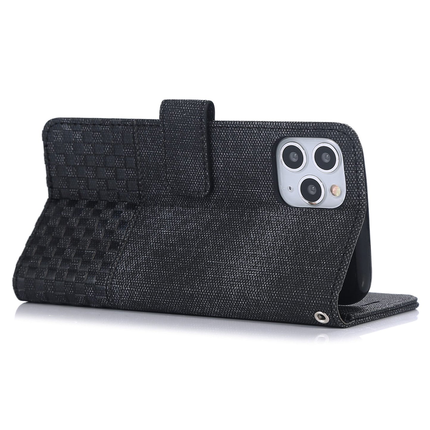 Anti-drop Phone Case For iPhone 13 Pro 6.1 inch, Cloth Texture PU Leather Magnetic Stand Wallet RFID Blocking Scratch-resistant Phone Cover