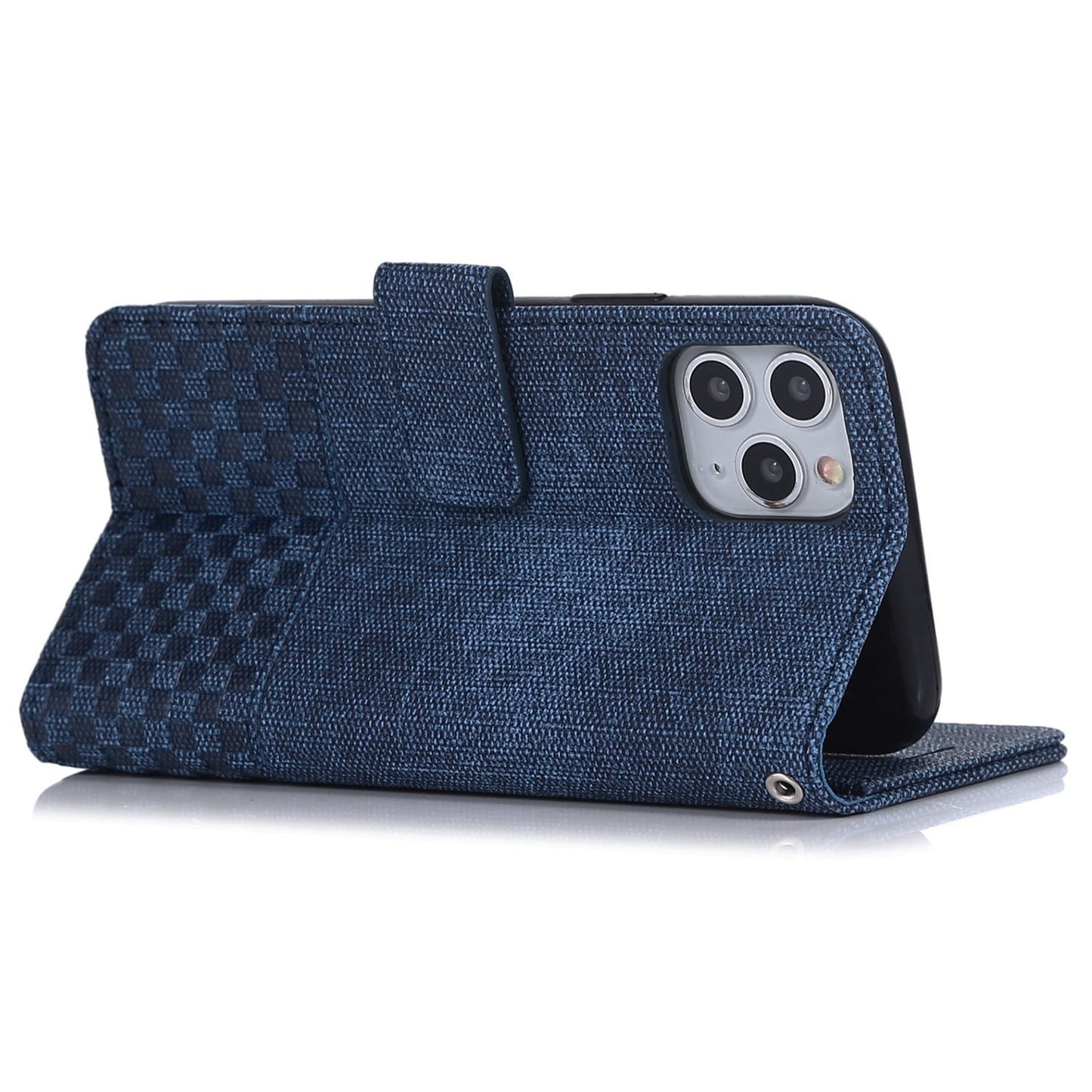 Anti-drop Phone Case For iPhone 13 Pro 6.1 inch, Cloth Texture PU Leather Magnetic Stand Wallet RFID Blocking Scratch-resistant Phone Cover