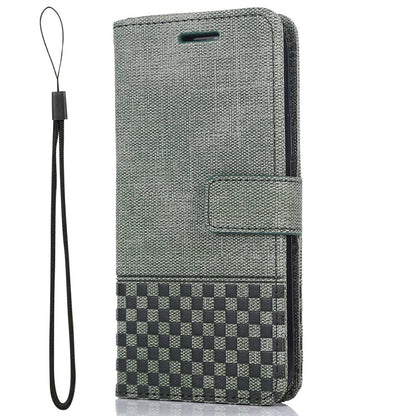 Anti-drop Phone Case For iPhone 13 Pro 6.1 inch, Cloth Texture PU Leather Magnetic Stand Wallet RFID Blocking Scratch-resistant Phone Cover