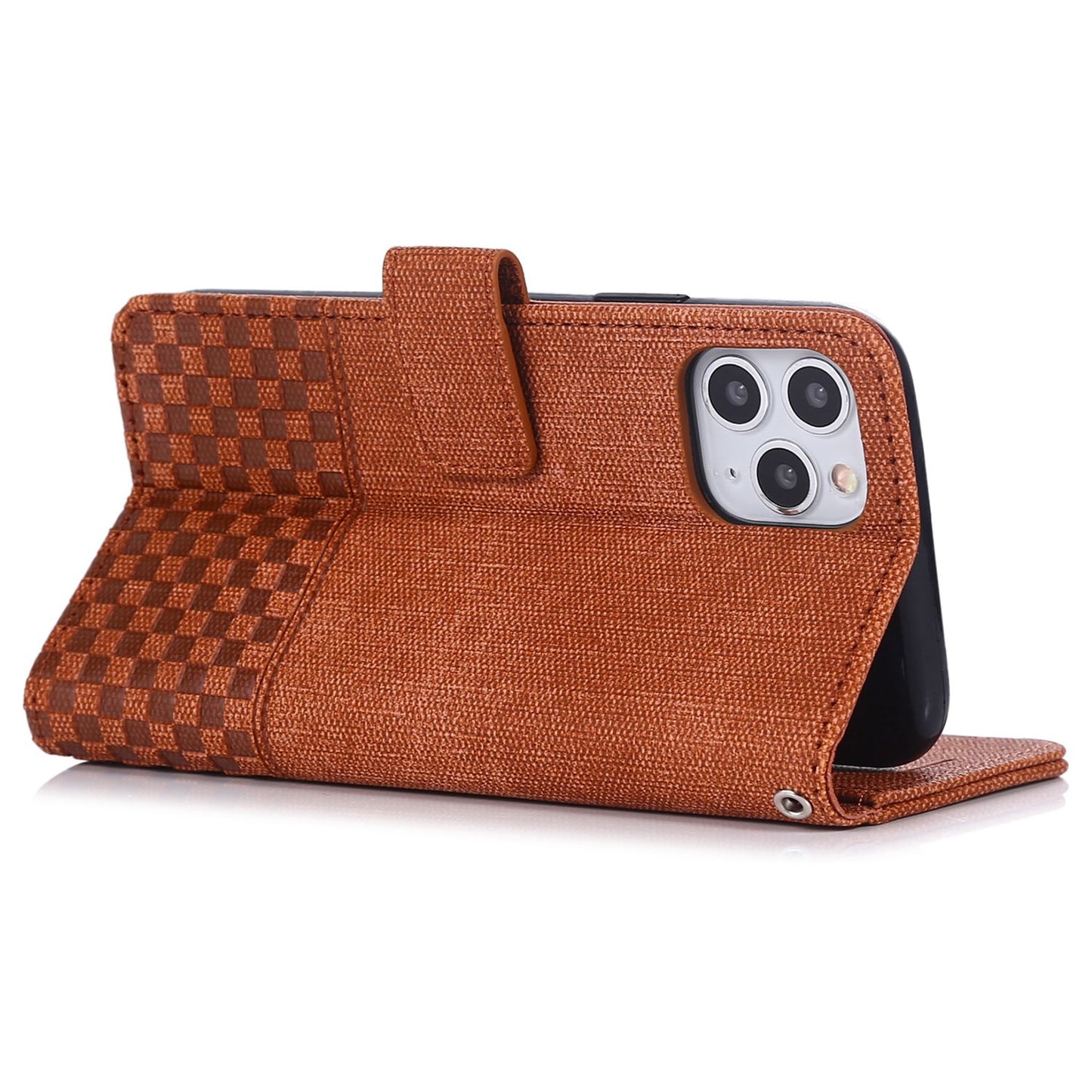 Anti-drop Phone Case For iPhone 13 Pro 6.1 inch, Cloth Texture PU Leather Magnetic Stand Wallet RFID Blocking Scratch-resistant Phone Cover
