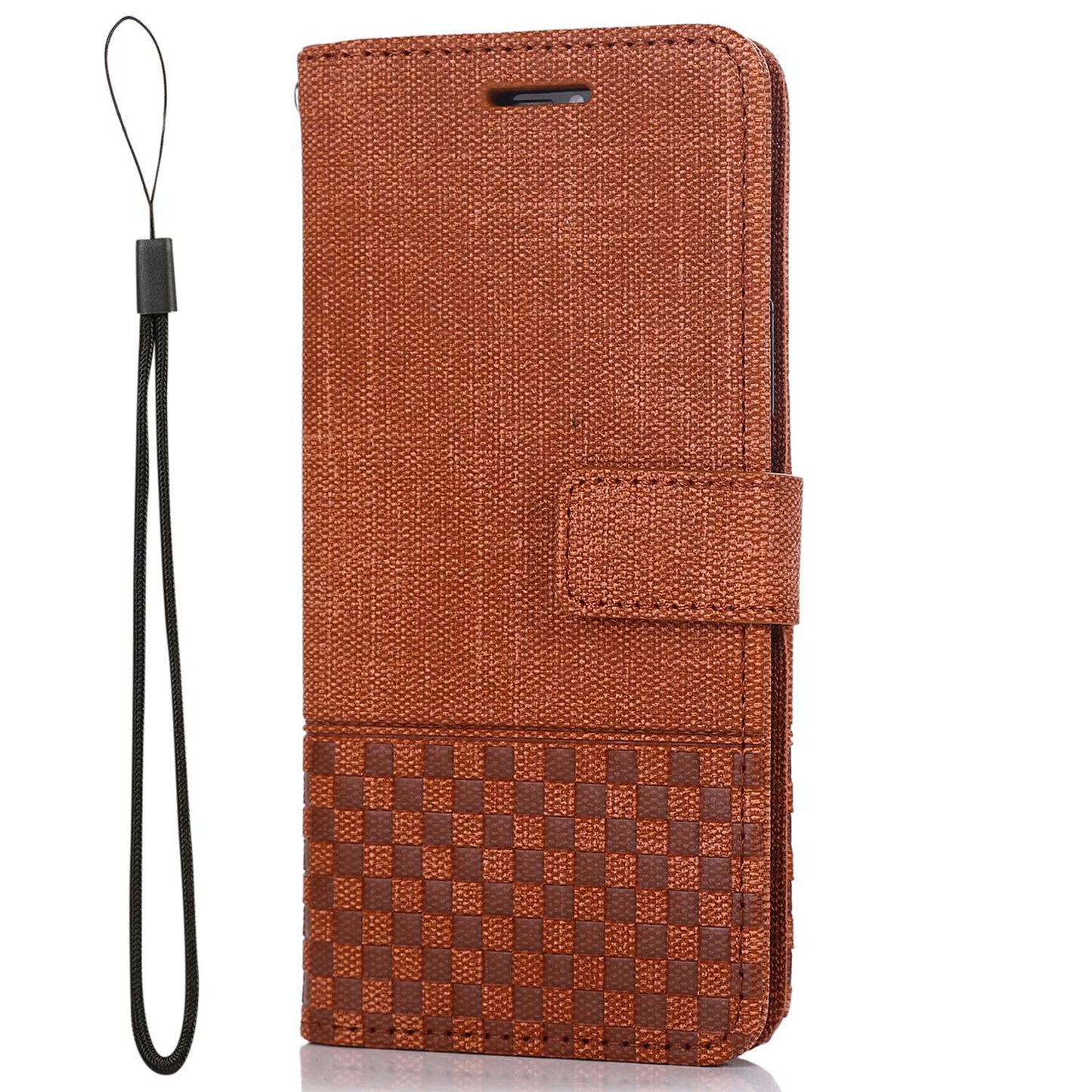Anti-drop Phone Case For iPhone 13 Pro 6.1 inch, Cloth Texture PU Leather Magnetic Stand Wallet RFID Blocking Scratch-resistant Phone Cover