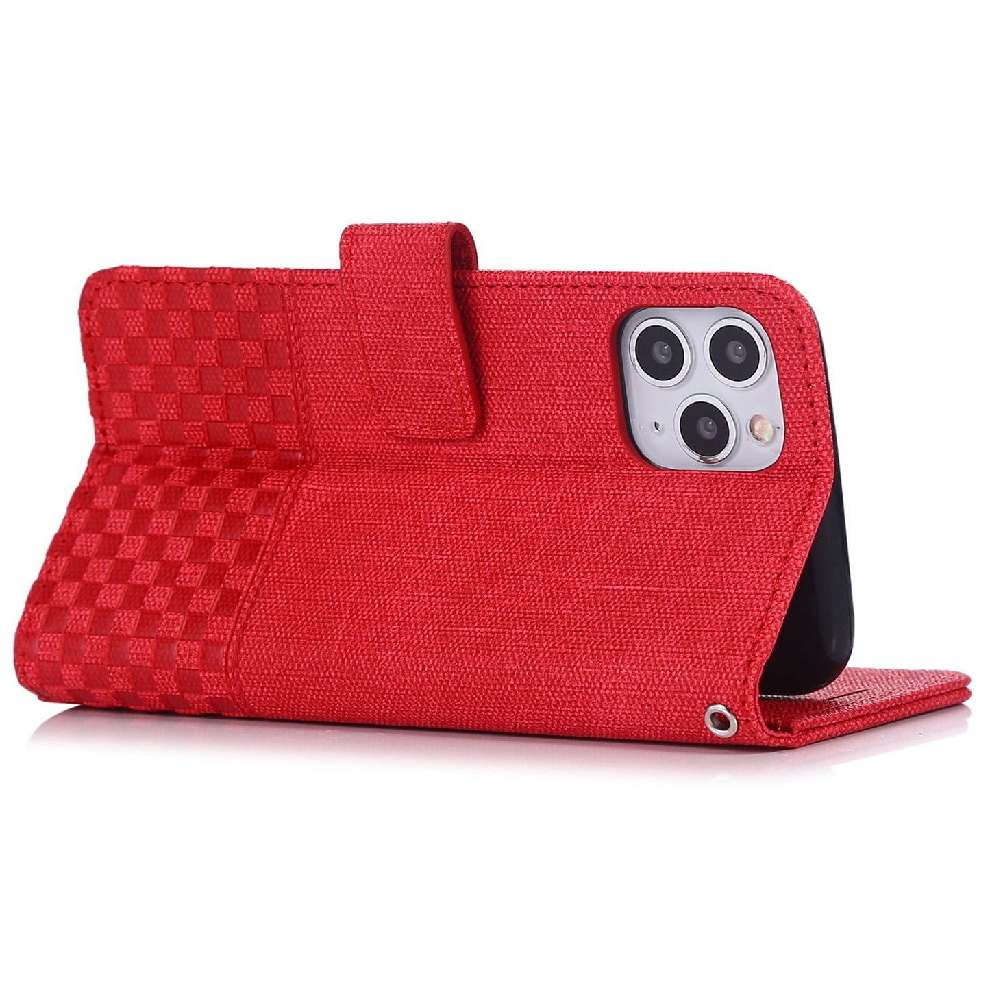 Anti-drop Phone Case For iPhone 13 Pro 6.1 inch, Cloth Texture PU Leather Magnetic Stand Wallet RFID Blocking Scratch-resistant Phone Cover