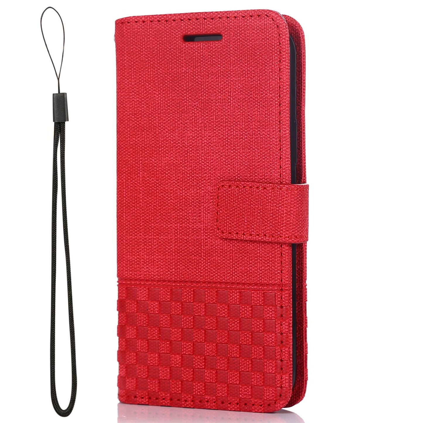 Anti-drop Phone Case For iPhone 13 Pro 6.1 inch, Cloth Texture PU Leather Magnetic Stand Wallet RFID Blocking Scratch-resistant Phone Cover