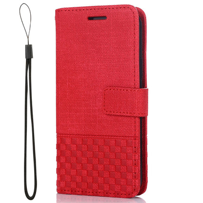 Anti-drop Phone Case For iPhone 13 Pro 6.1 inch, Cloth Texture PU Leather Magnetic Stand Wallet RFID Blocking Scratch-resistant Phone Cover
