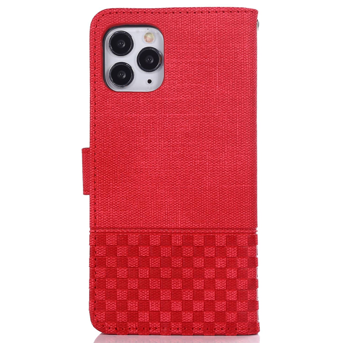 Anti-drop Phone Case For iPhone 13 Pro 6.1 inch, Cloth Texture PU Leather Magnetic Stand Wallet RFID Blocking Scratch-resistant Phone Cover