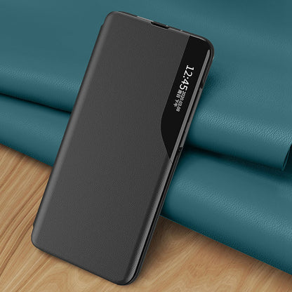 For Nothing phone (1) 5G Clear View Window Leather Anti-wear Cell Phone Case Magnetic Auto Closing Flip Shell with Stand