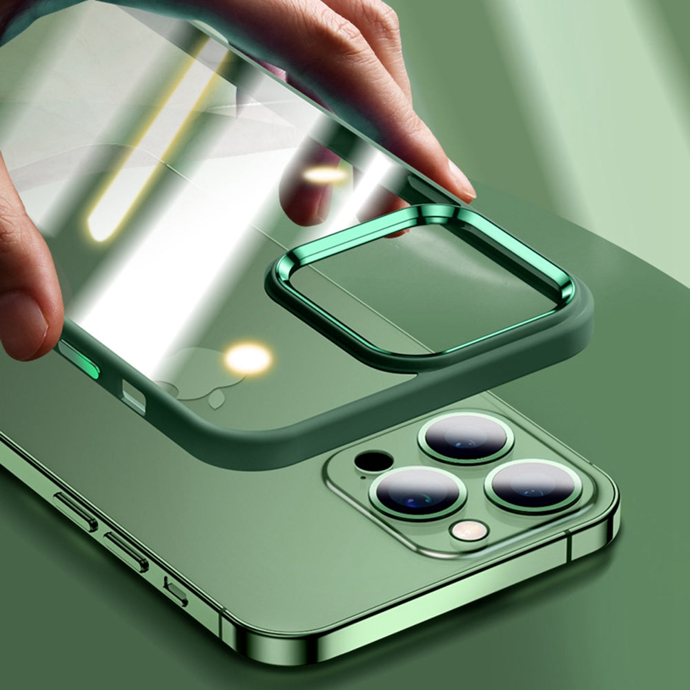 YOOBAO Slim Phone Case for iPhone 13 Pro 6.1 inch  Protective Cover Silicone+Acrylic Anti-Fall Phone Shell with Metal Lens Frame