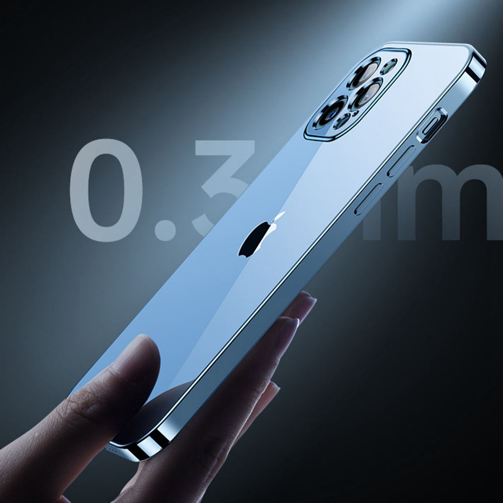 YOOBAO For iPhone 13 Pro 6.1 inch Straight Edge Silicone Case Anti-drop Electroplating Phone Cover