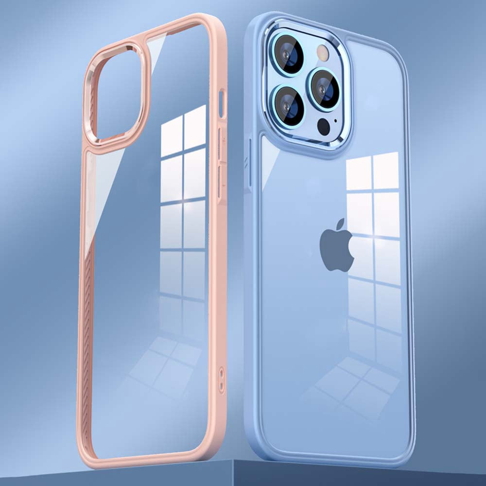 YOOBAO For iPhone 13 Pro 6.1 inch Transparent Acrylic + TPU Hybrid Case Anti-scratch Phone Cover with Metal Camera Lens Frame