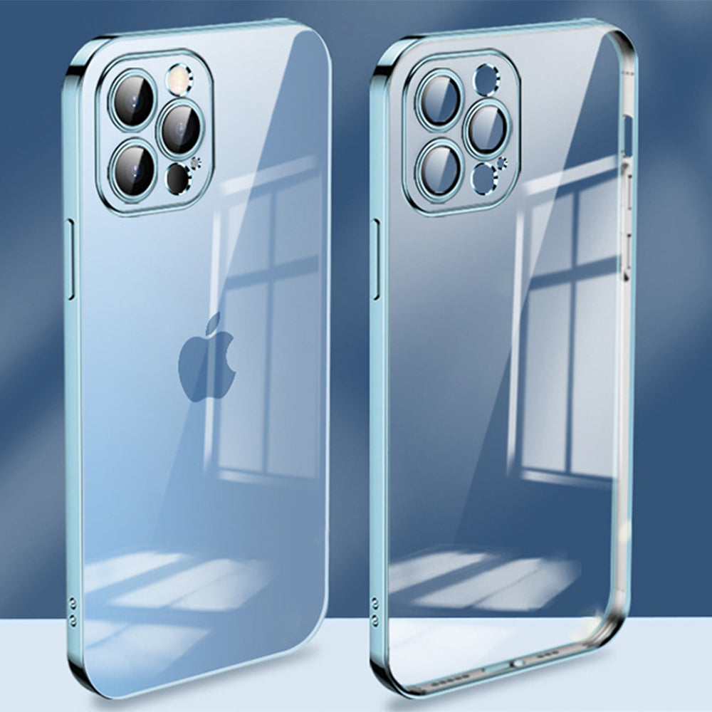 YOOBAO For iPhone 13 Pro 6.1 inch Electroplating Transparent Silicone Phone Case with Camera Lens Film