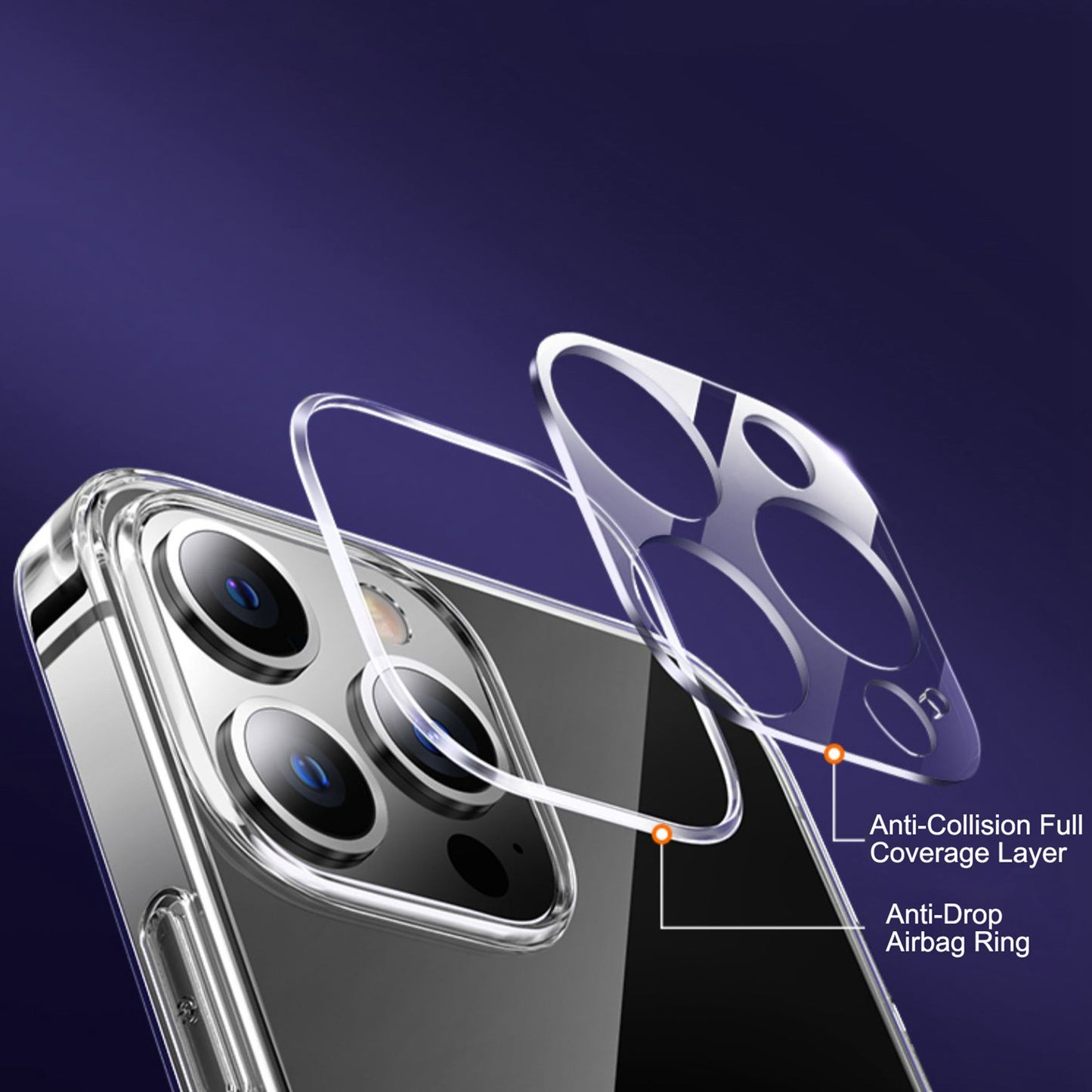 YOOBAO Crystal Clear Series Phone Case For iPhone 13 Pro 6.1 inch, Transparent Silicone Phone Protective Back Cover