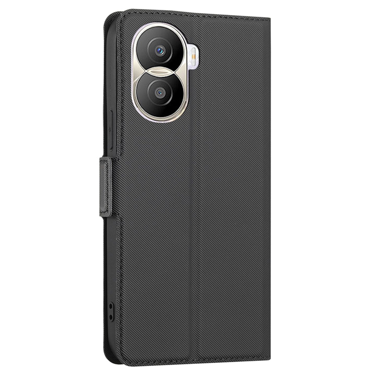 For Honor X40i 5G Twill Texture PU Leather Full Coverage Folio Book Case with Card Holder Dual Magnetic Clasp Stand Function Protective Cover