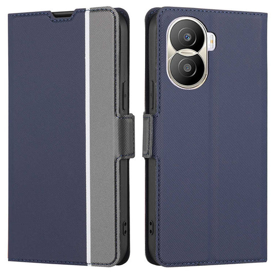 For Honor X40i 5G Twill Texture PU Leather Full Coverage Folio Book Case with Card Holder Dual Magnetic Clasp Stand Function Protective Cover