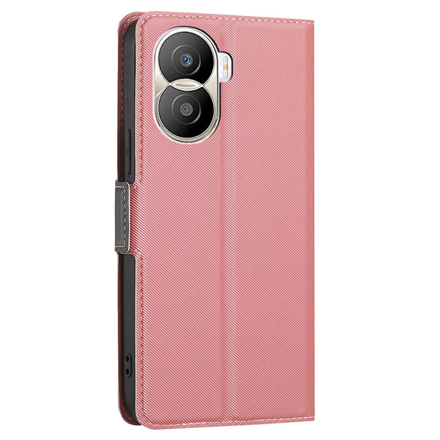 For Honor X40i 5G Twill Texture PU Leather Full Coverage Folio Book Case with Card Holder Dual Magnetic Clasp Stand Function Protective Cover