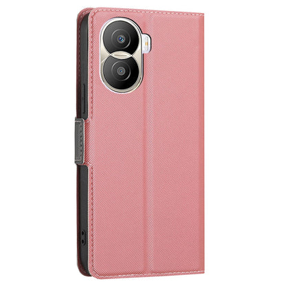 For Honor X40i 5G Twill Texture PU Leather Full Coverage Folio Book Case with Card Holder Dual Magnetic Clasp Stand Function Protective Cover