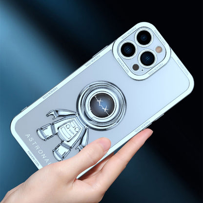 YOOBAO TPU Phone Case For iPhone 13 Pro 6.1 inch Planet Spaceman Phone Cover Kickstand with Car Mount Metal Sheet