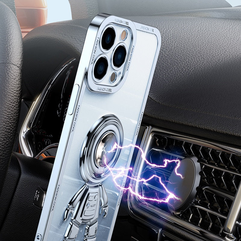 YOOBAO TPU Phone Case For iPhone 13 Pro 6.1 inch Planet Spaceman Phone Cover Kickstand with Car Mount Metal Sheet