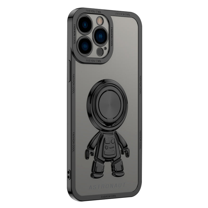 YOOBAO TPU Phone Case For iPhone 13 Pro 6.1 inch Spaceman Design Electroplating Anti-wear Protective Back Cover Kickstand