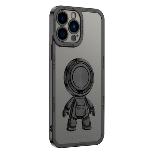 YOOBAO TPU Phone Case For iPhone 13 Pro 6.1 inch Spaceman Design Electroplating Anti-wear Protective Back Cover Kickstand