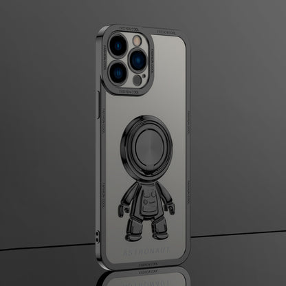 YOOBAO TPU Phone Case For iPhone 13 Pro 6.1 inch Spaceman Design Electroplating Anti-wear Protective Back Cover Kickstand