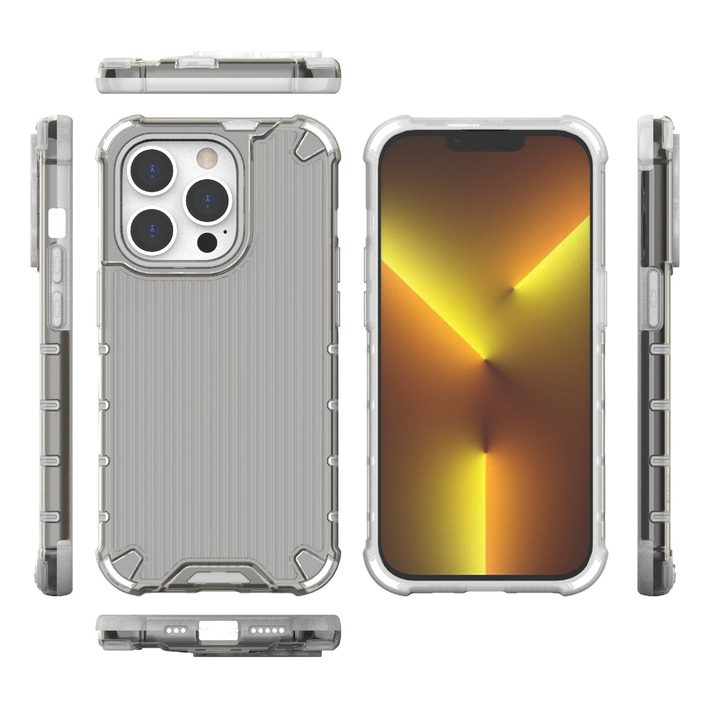 For iPhone 13 Pro 6.1 inch Anti-Fall Phone Case PC+TPU Hybrid Shockproof Phone Protector