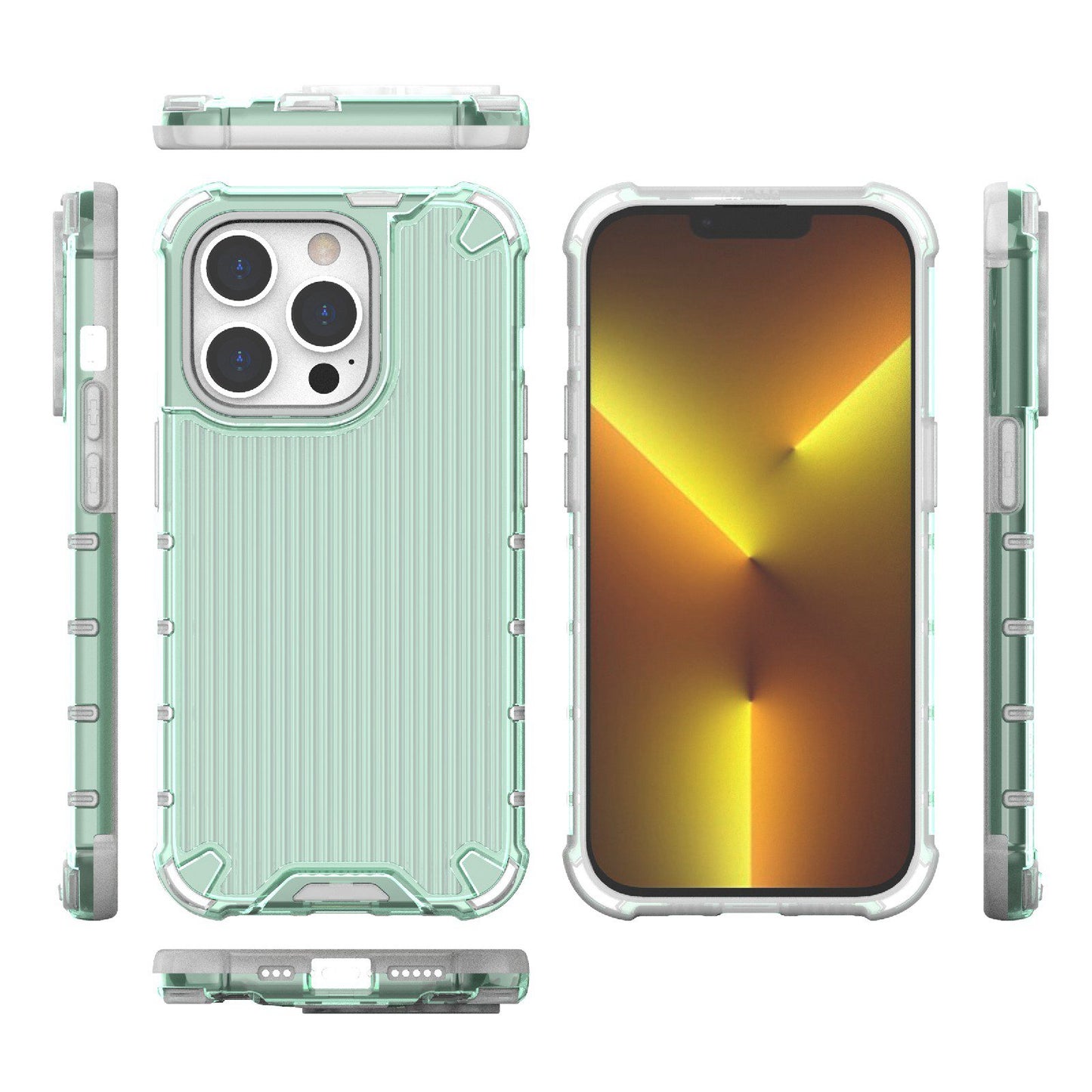 For iPhone 13 Pro 6.1 inch Anti-Fall Phone Case PC+TPU Hybrid Shockproof Phone Protector