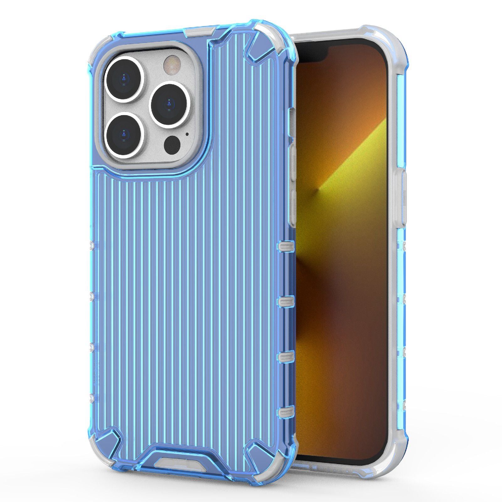 For iPhone 13 Pro 6.1 inch Anti-Fall Phone Case PC+TPU Hybrid Shockproof Phone Protector