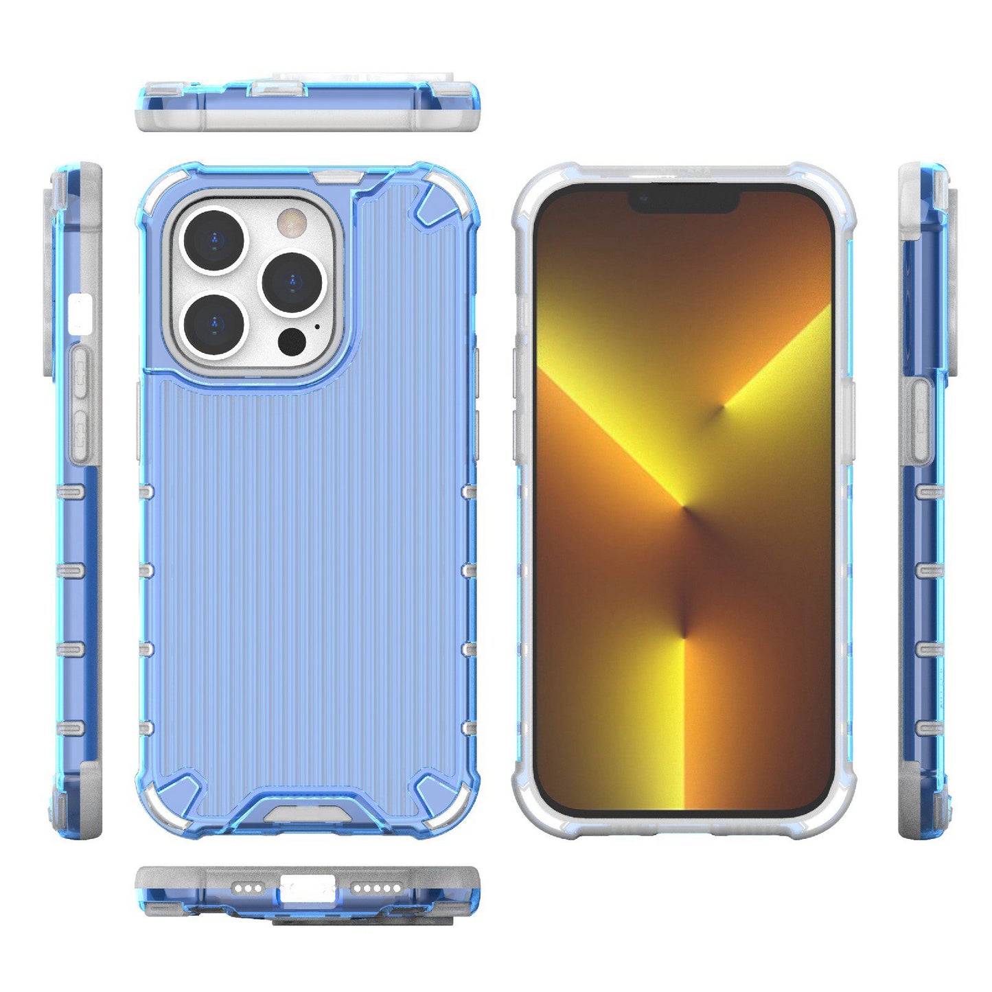 For iPhone 13 Pro 6.1 inch Anti-Fall Phone Case PC+TPU Hybrid Shockproof Phone Protector