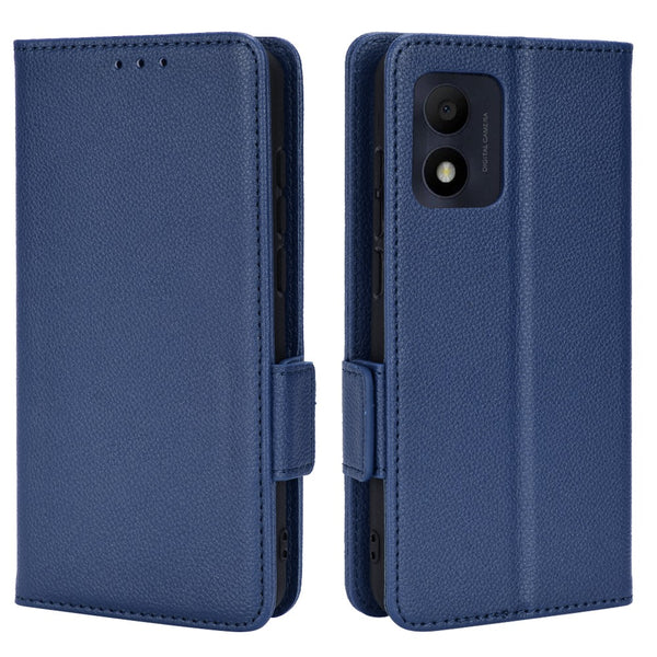 Litchi Texture Phone Cover for Alcatel 1B (2022) / TCL 303, PU Leather Folio Flip Case with Wallet Stand