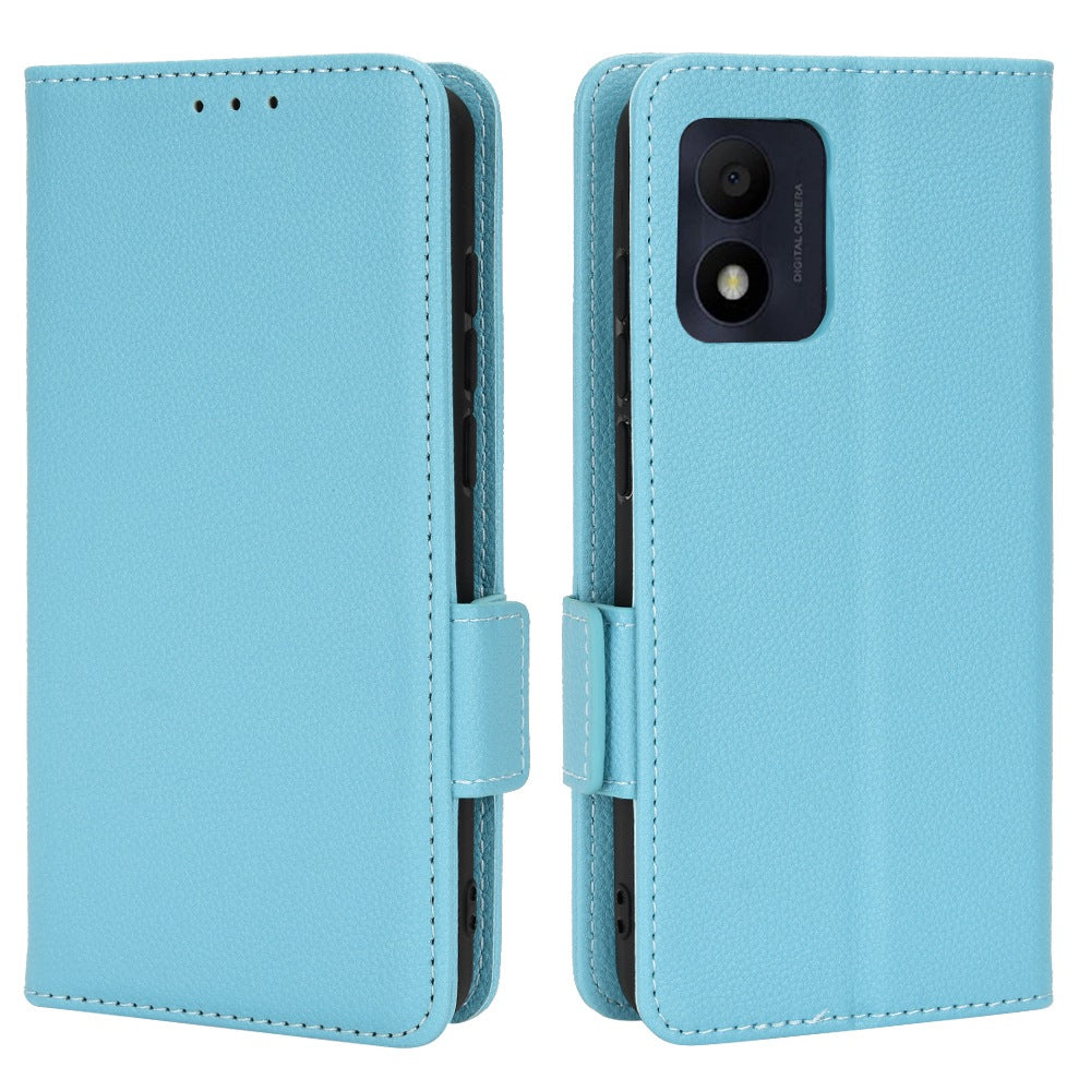 Litchi Texture Phone Cover for Alcatel 1B (2022) / TCL 303, PU Leather Folio Flip Case with Wallet Stand