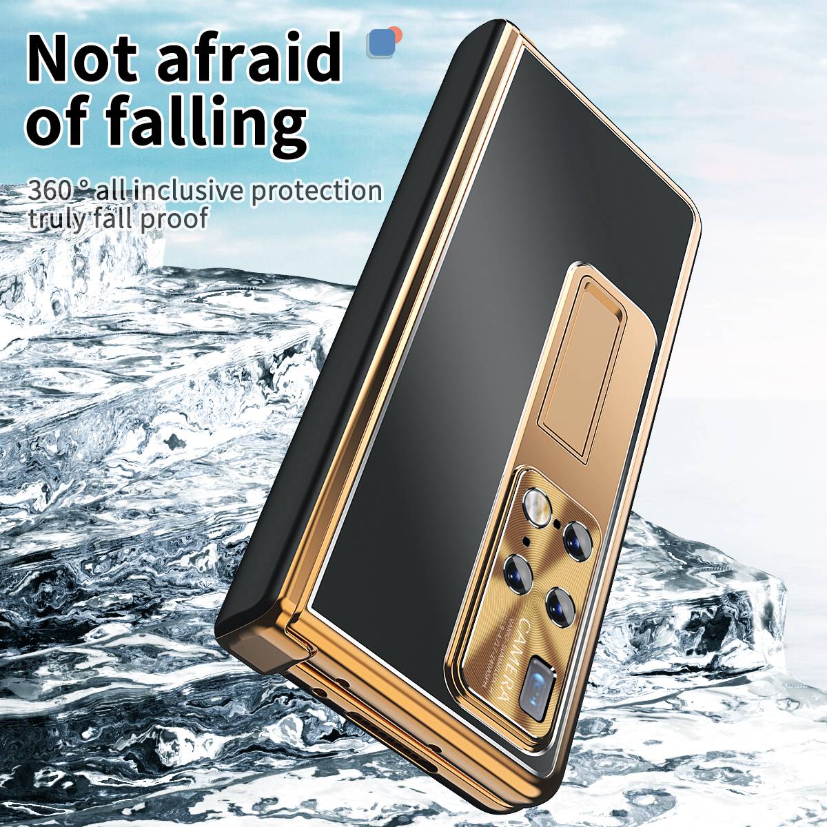 For Huawei Mate X2 Lens Protection Hinge + Stylus Pen Design PC+Aluminum Alloy Anti-fall Kickstand Phone Case with Tempered Glass Screen Film