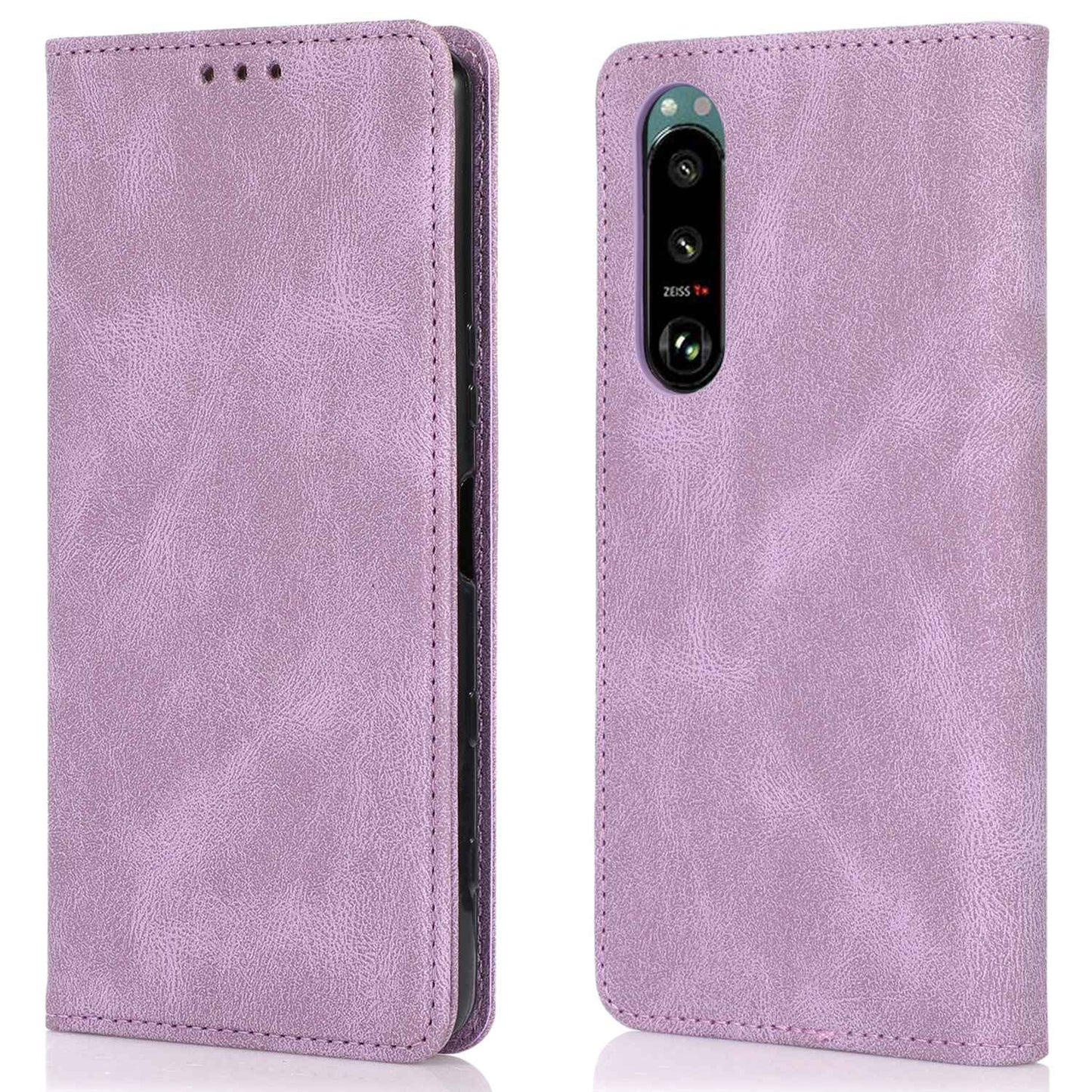 For Sony Xperia 5 III 5G Shockproof Case PU Leather Wallet Phone Shell Magnetic Closure Stand Cover