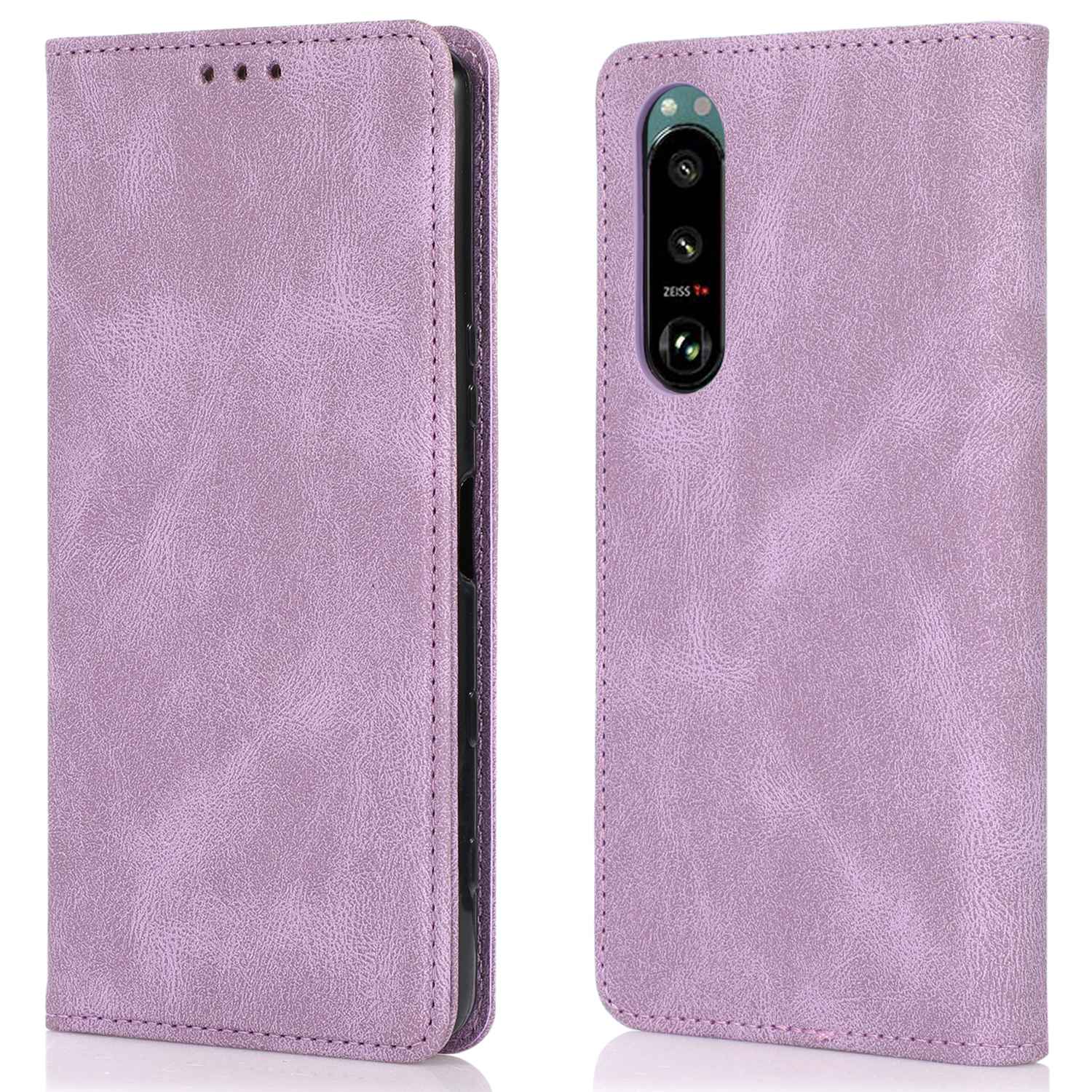 For Sony Xperia 5 III 5G Shockproof Case PU Leather Wallet Phone Shell Magnetic Closure Stand Cover