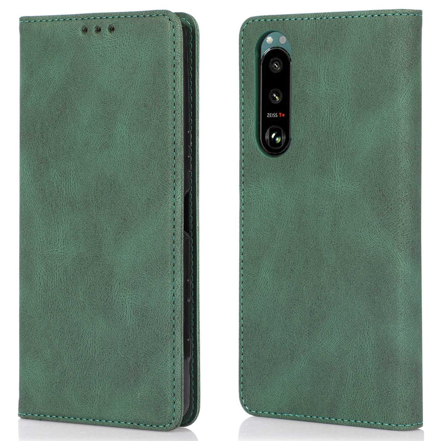 For Sony Xperia 5 III 5G Shockproof Case PU Leather Wallet Phone Shell Magnetic Closure Stand Cover