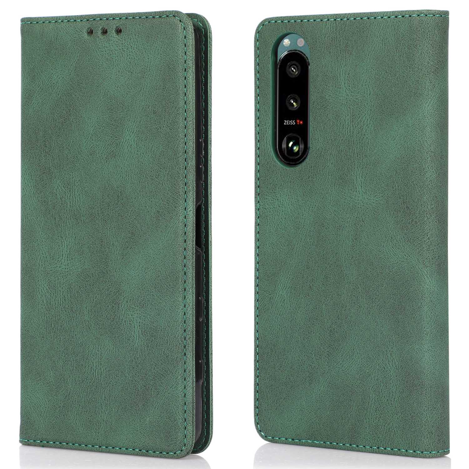 For Sony Xperia 5 III 5G Shockproof Case PU Leather Wallet Phone Shell Magnetic Closure Stand Cover