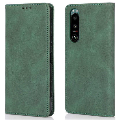 For Sony Xperia 5 III 5G Shockproof Case PU Leather Wallet Phone Shell Magnetic Closure Stand Cover