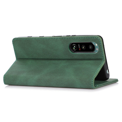 For Sony Xperia 5 III 5G Shockproof Case PU Leather Wallet Phone Shell Magnetic Closure Stand Cover