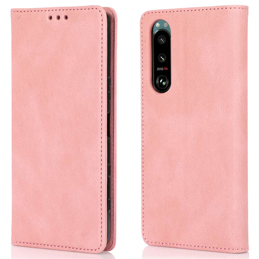 For Sony Xperia 5 III 5G Shockproof Case PU Leather Wallet Phone Shell Magnetic Closure Stand Cover