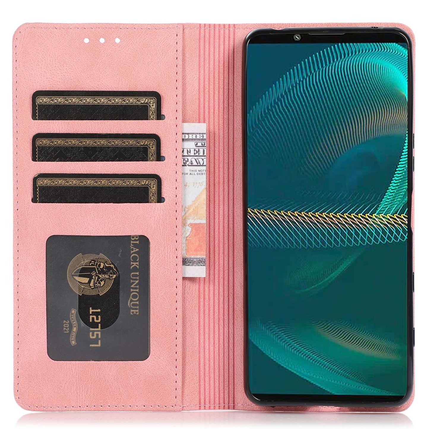 For Sony Xperia 5 III 5G Shockproof Case PU Leather Wallet Phone Shell Magnetic Closure Stand Cover