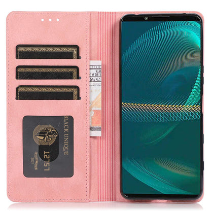 For Sony Xperia 5 III 5G Shockproof Case PU Leather Wallet Phone Shell Magnetic Closure Stand Cover