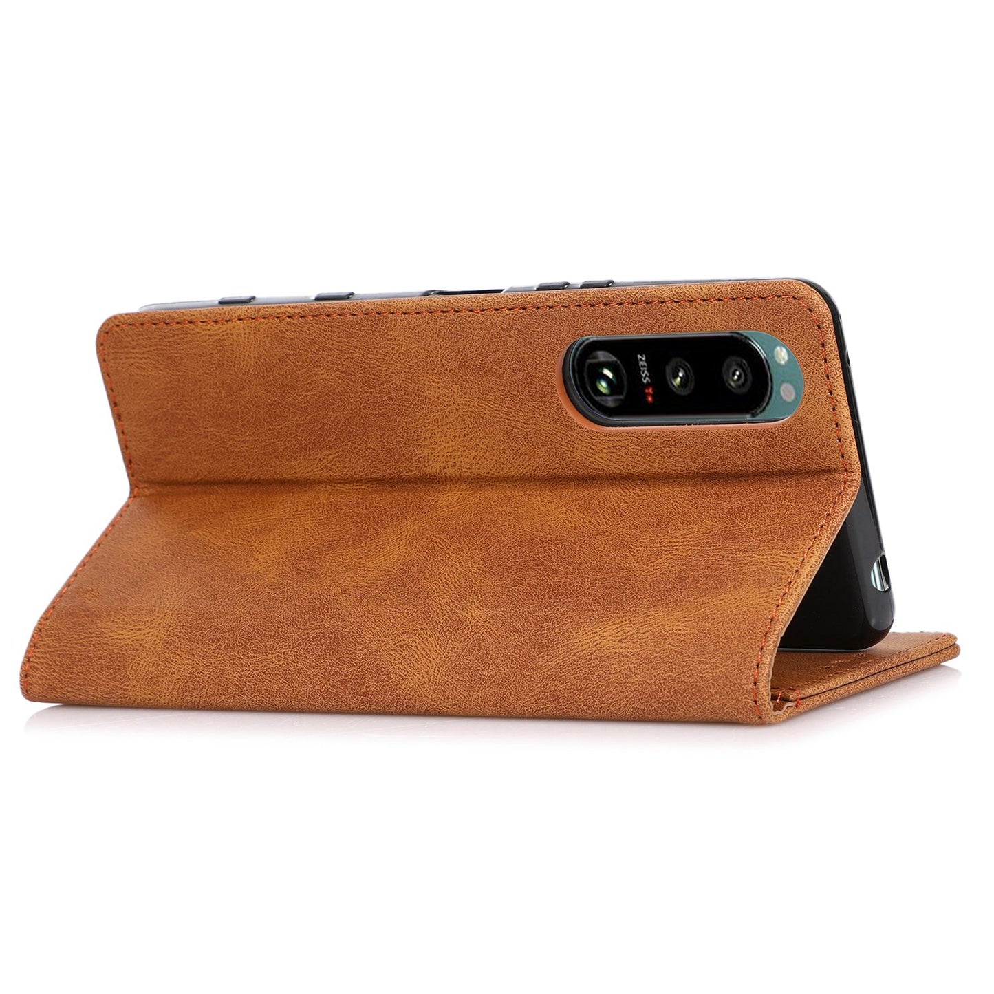 For Sony Xperia 5 III 5G Shockproof Case PU Leather Wallet Phone Shell Magnetic Closure Stand Cover