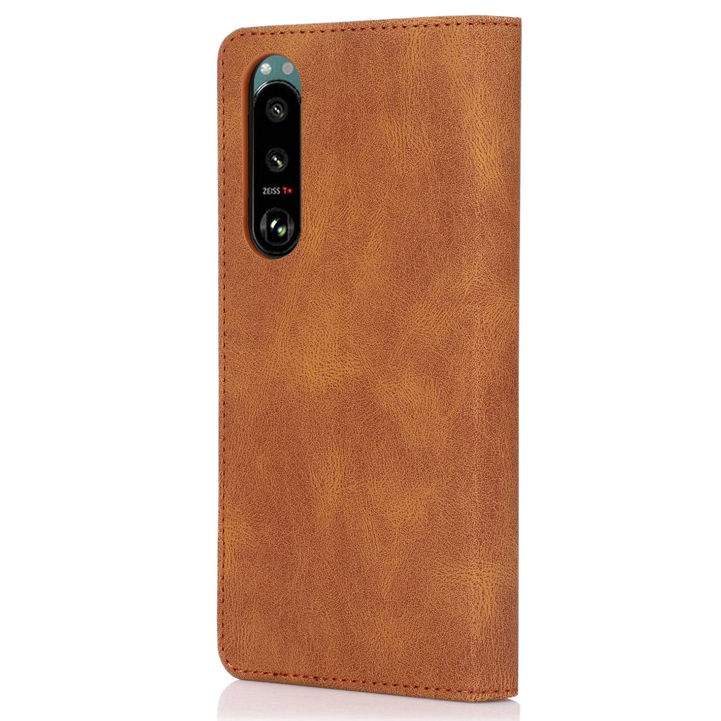 For Sony Xperia 5 III 5G Shockproof Case PU Leather Wallet Phone Shell Magnetic Closure Stand Cover