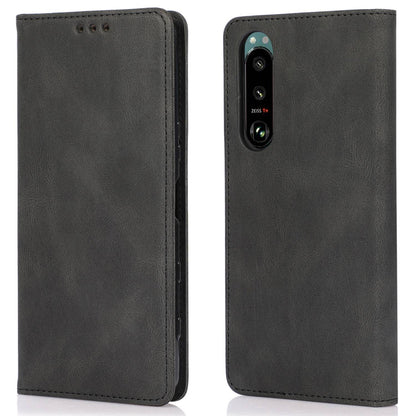 For Sony Xperia 5 III 5G Shockproof Case PU Leather Wallet Phone Shell Magnetic Closure Stand Cover