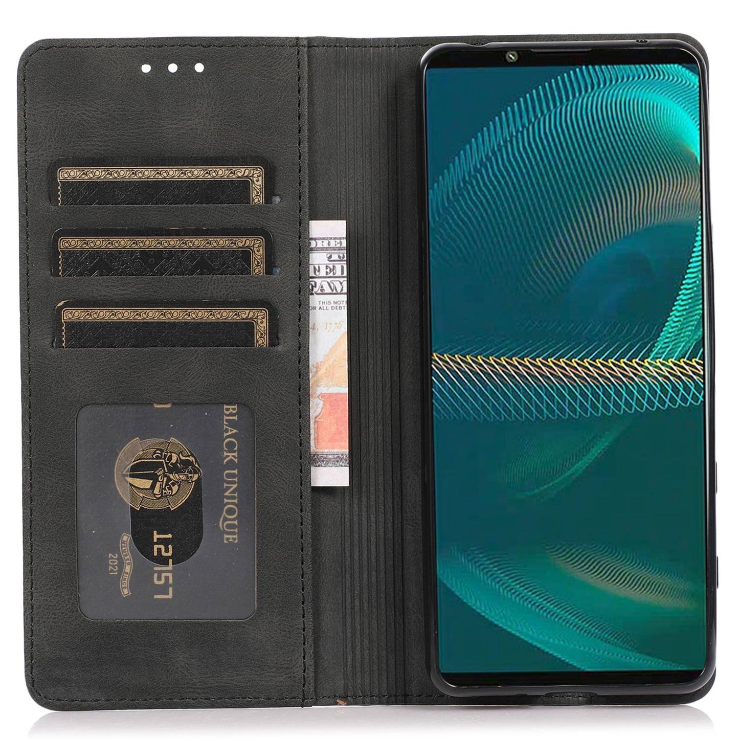 For Sony Xperia 5 III 5G Shockproof Case PU Leather Wallet Phone Shell Magnetic Closure Stand Cover