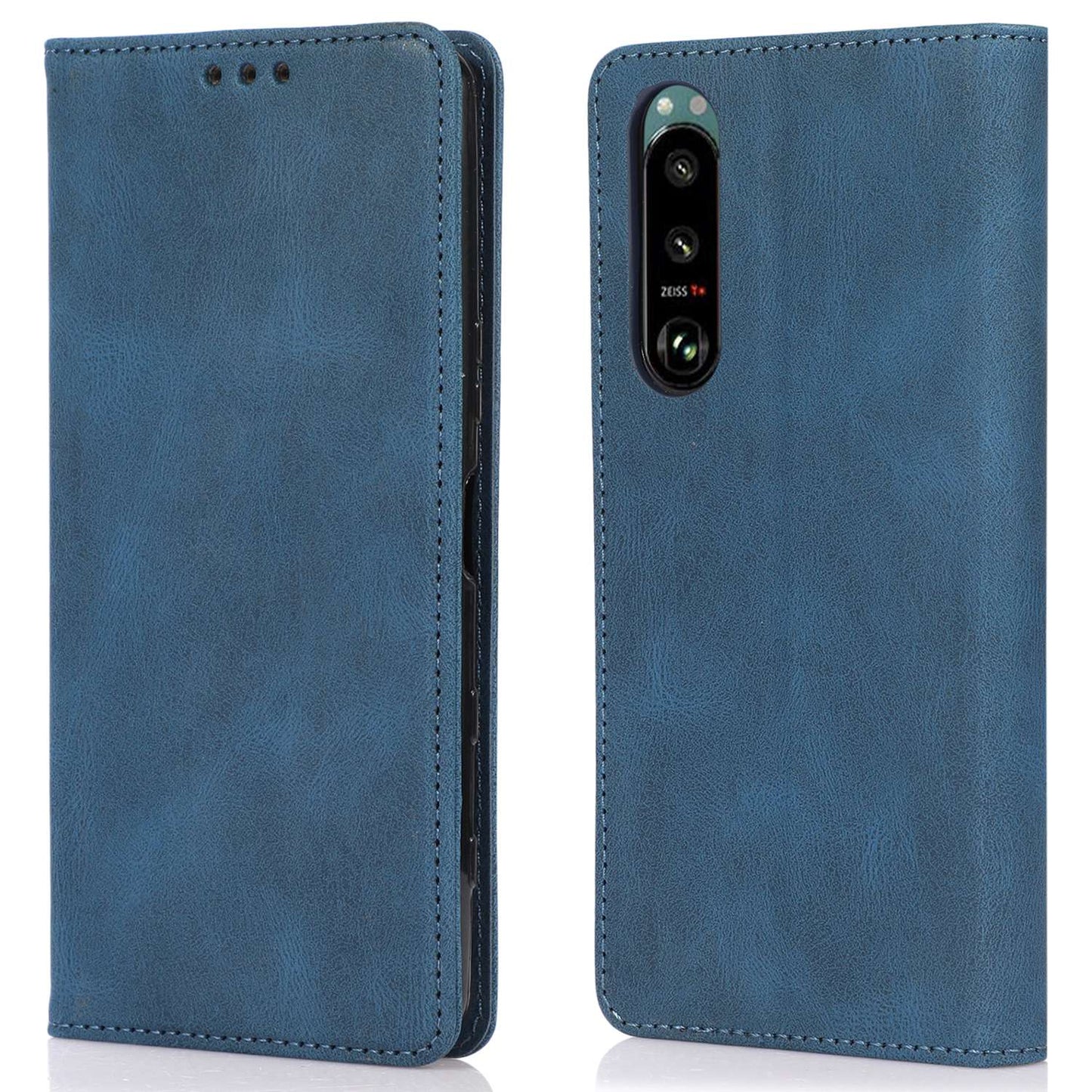 For Sony Xperia 5 III 5G Shockproof Case PU Leather Wallet Phone Shell Magnetic Closure Stand Cover