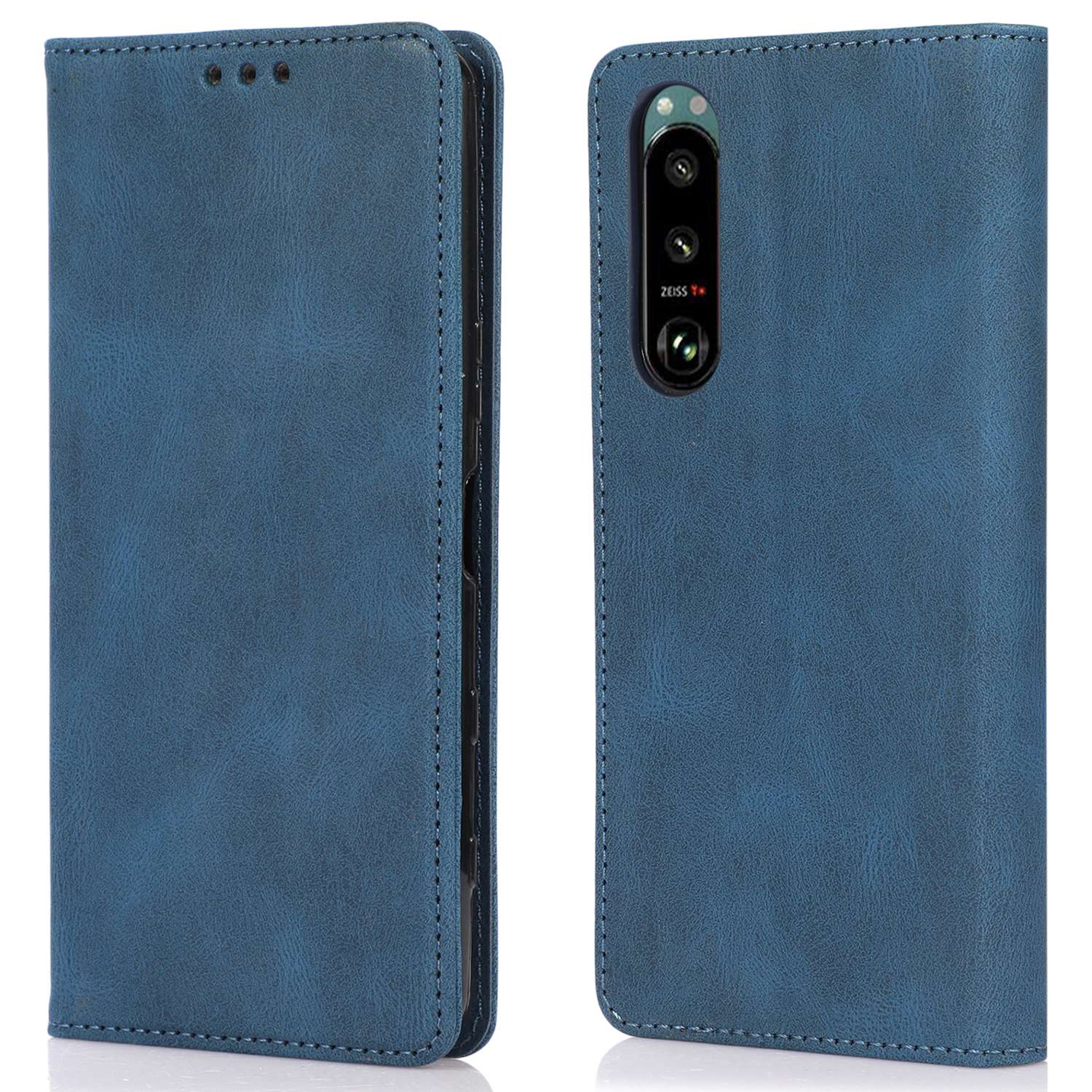 For Sony Xperia 5 III 5G Shockproof Case PU Leather Wallet Phone Shell Magnetic Closure Stand Cover