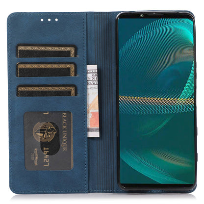 For Sony Xperia 5 III 5G Shockproof Case PU Leather Wallet Phone Shell Magnetic Closure Stand Cover